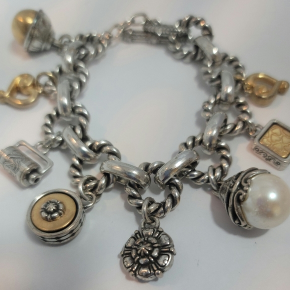 Brighton Style Antique Silver Tone Bracelet With Charms - Picture 5 of 9